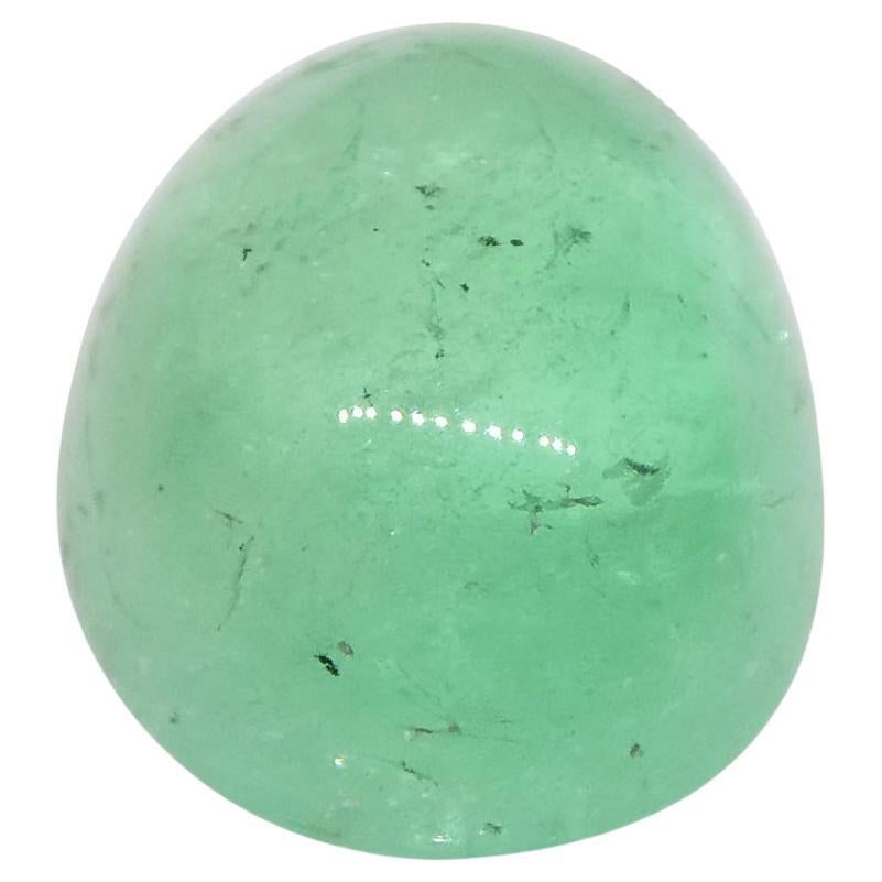 1.07ct Oval Cabochon Green Emerald from Colombia For Sale