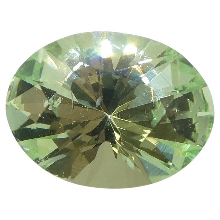 1.07ct Oval Green Mint Garnet from Tanzania For Sale