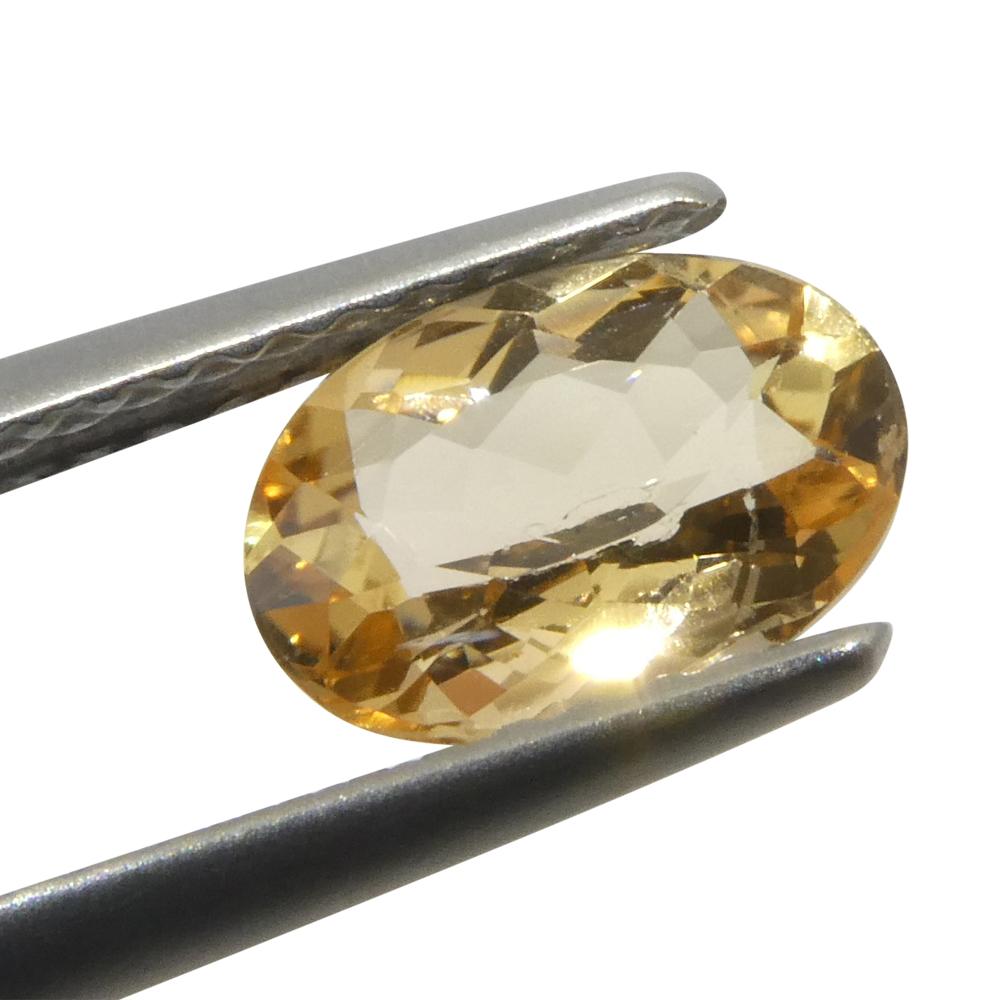 Brilliant Cut 1.07ct Oval Orange Imperial Topaz from Brazil Unheated For Sale