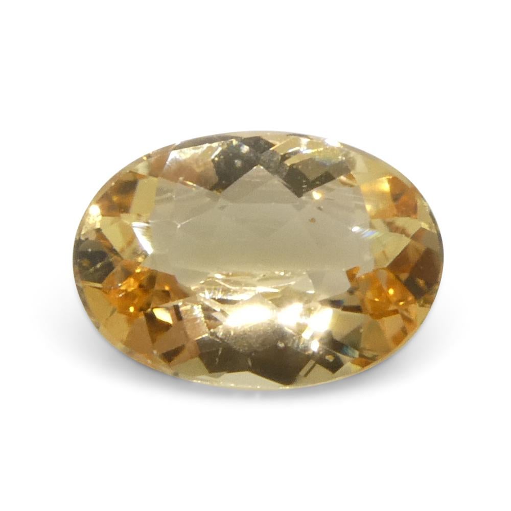 Women's or Men's 1.07ct Oval Orange Imperial Topaz from Brazil Unheated For Sale
