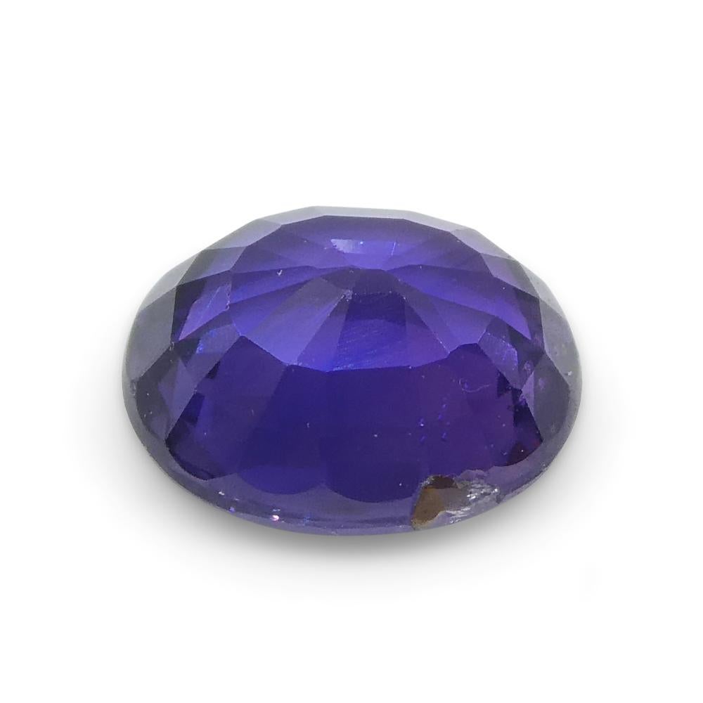 Zafiro púrpura ovalado de Madagascar, sin calentar, 1.07 ct en venta 7