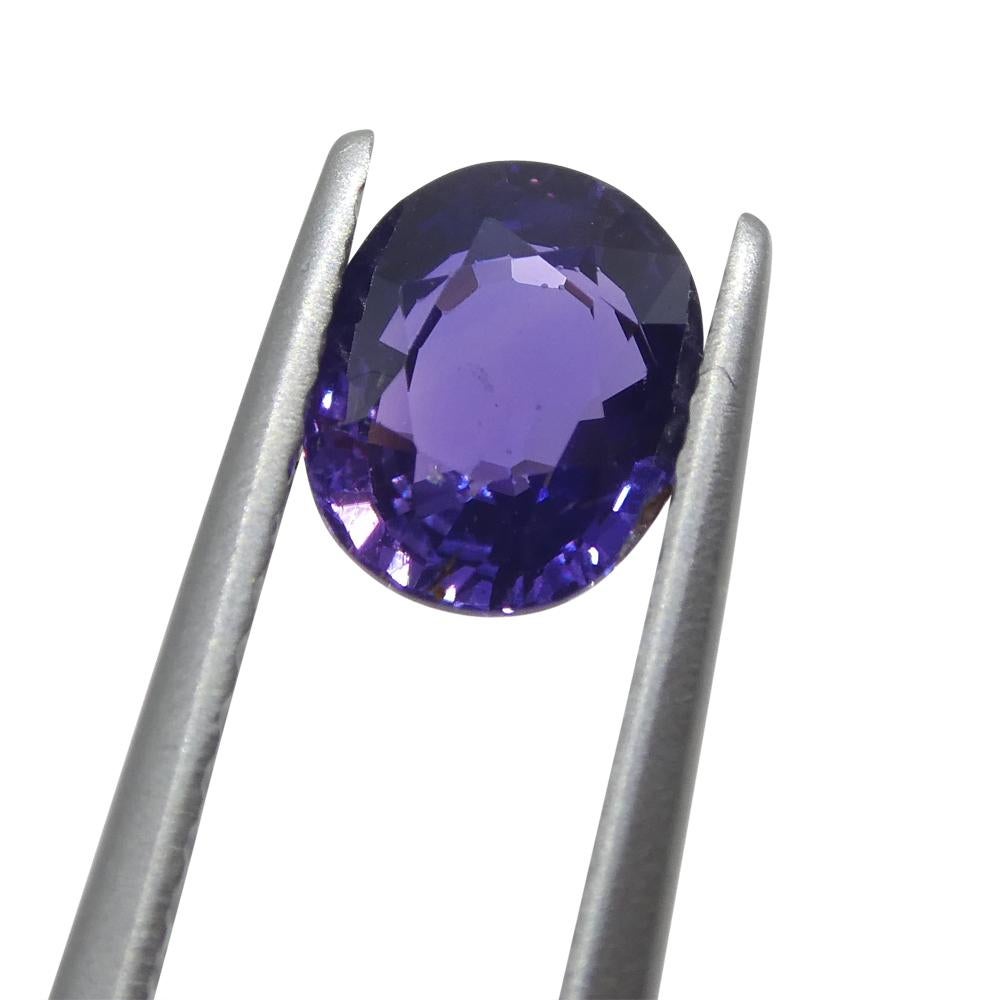 Zafiro púrpura ovalado de Madagascar, sin calentar, 1.07 ct en Nuevo estado para la venta en Toronto, Ontario