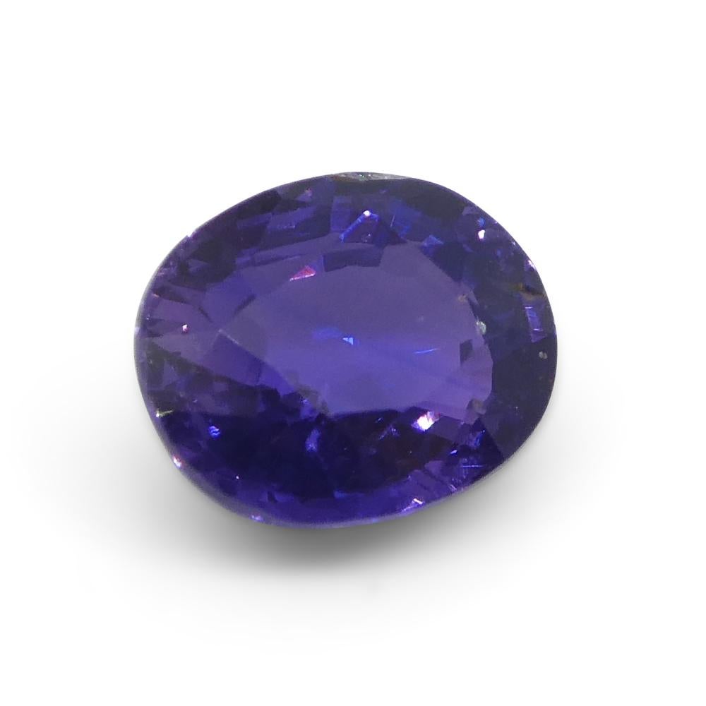 Zafiro púrpura ovalado de Madagascar, sin calentar, 1.07 ct en venta 1