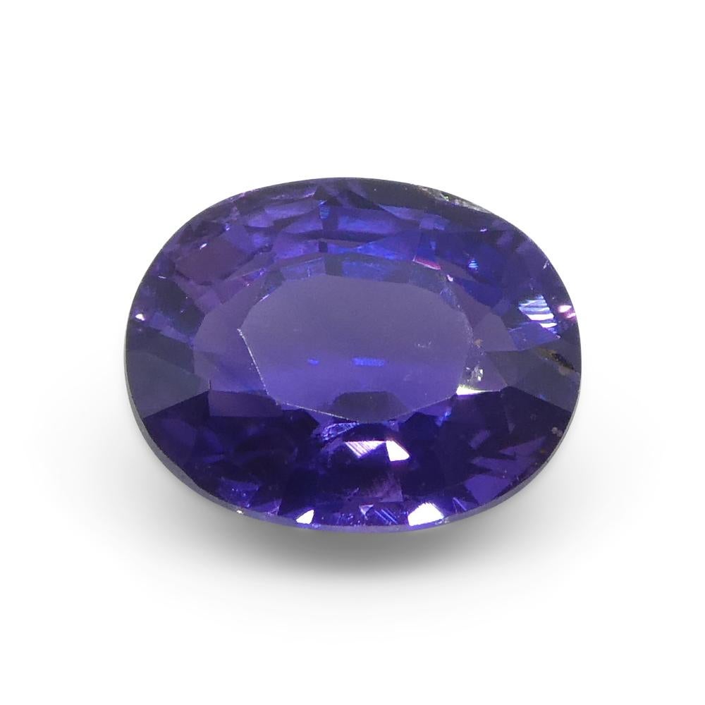 Zafiro púrpura ovalado de Madagascar, sin calentar, 1.07 ct en venta 3