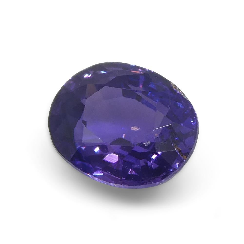 Zafiro púrpura ovalado de Madagascar, sin calentar, 1.07 ct en venta 4