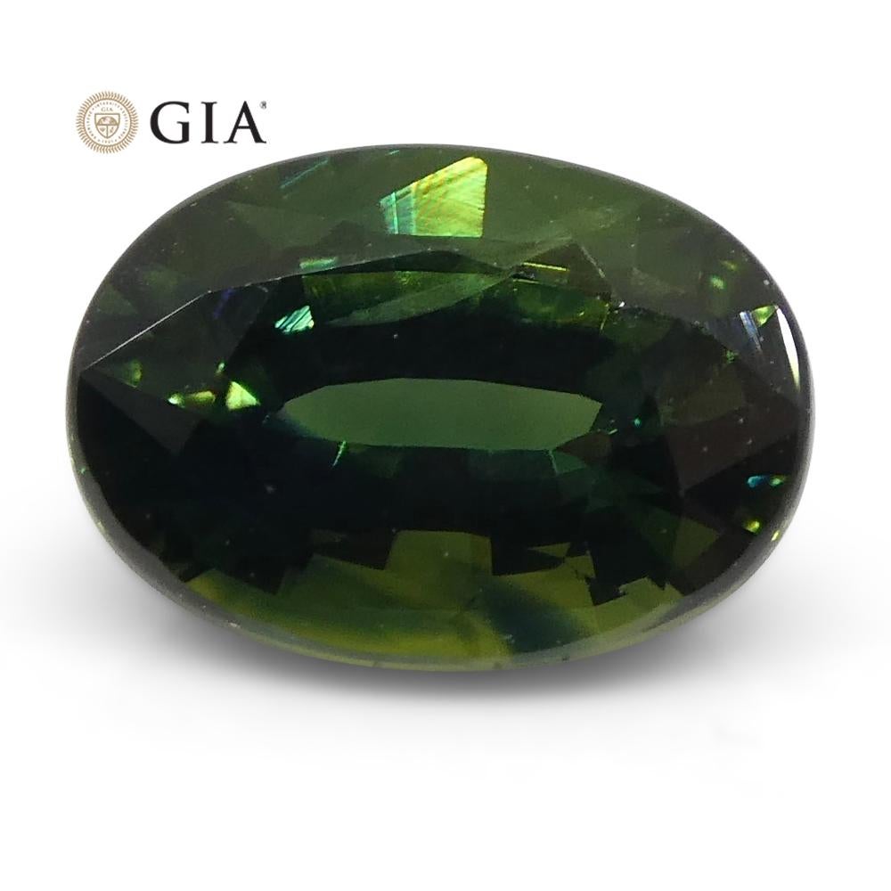 1.07ct Oval Teal Green Sapphire GIA Certified Australian Unheated For Sale 3