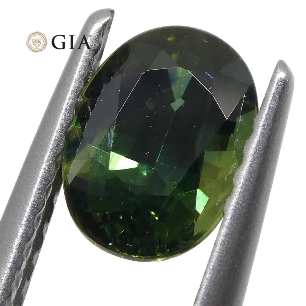 1.07ct Oval Teal Green Sapphire GIA Certified Australian Unheated For Sale 4