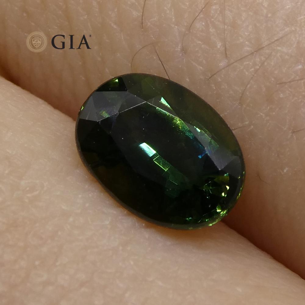 1.07ct Oval Teal Green Sapphire GIA Certified Australian Unheated For Sale 5