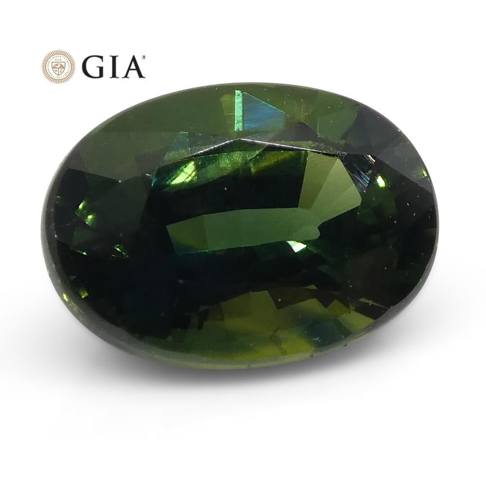 1.07ct Oval Teal Green Sapphire GIA Certified Australian Unheated For Sale 6