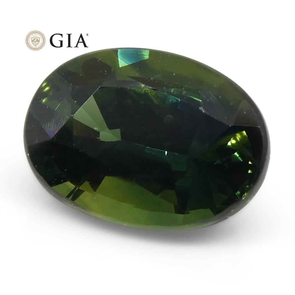 1.07ct Oval Teal Green Sapphire GIA Certified Australian Unheated For Sale 7