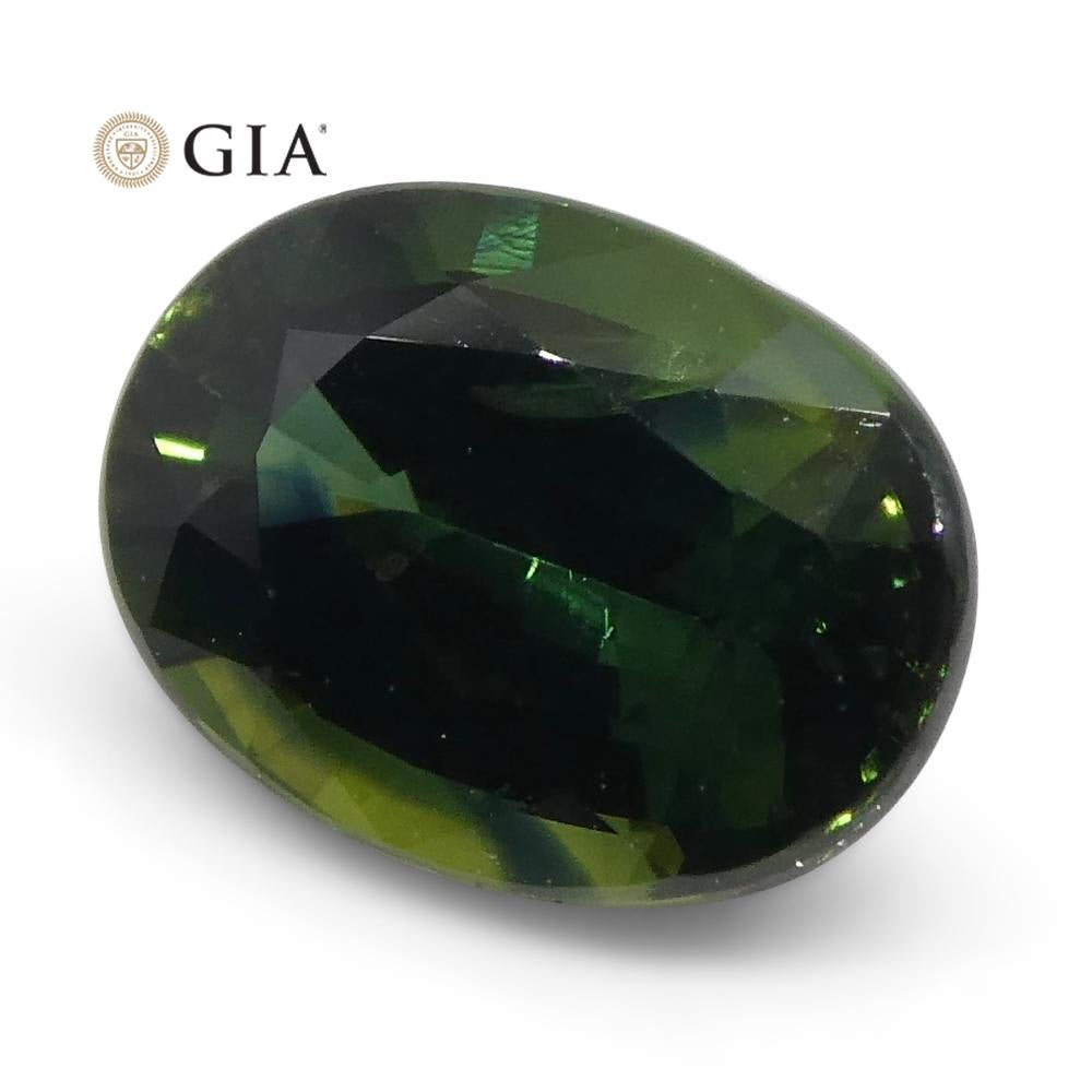 1.07ct Oval Teal Green Sapphire GIA Certified Australian Unheated In New Condition For Sale In Toronto, Ontario