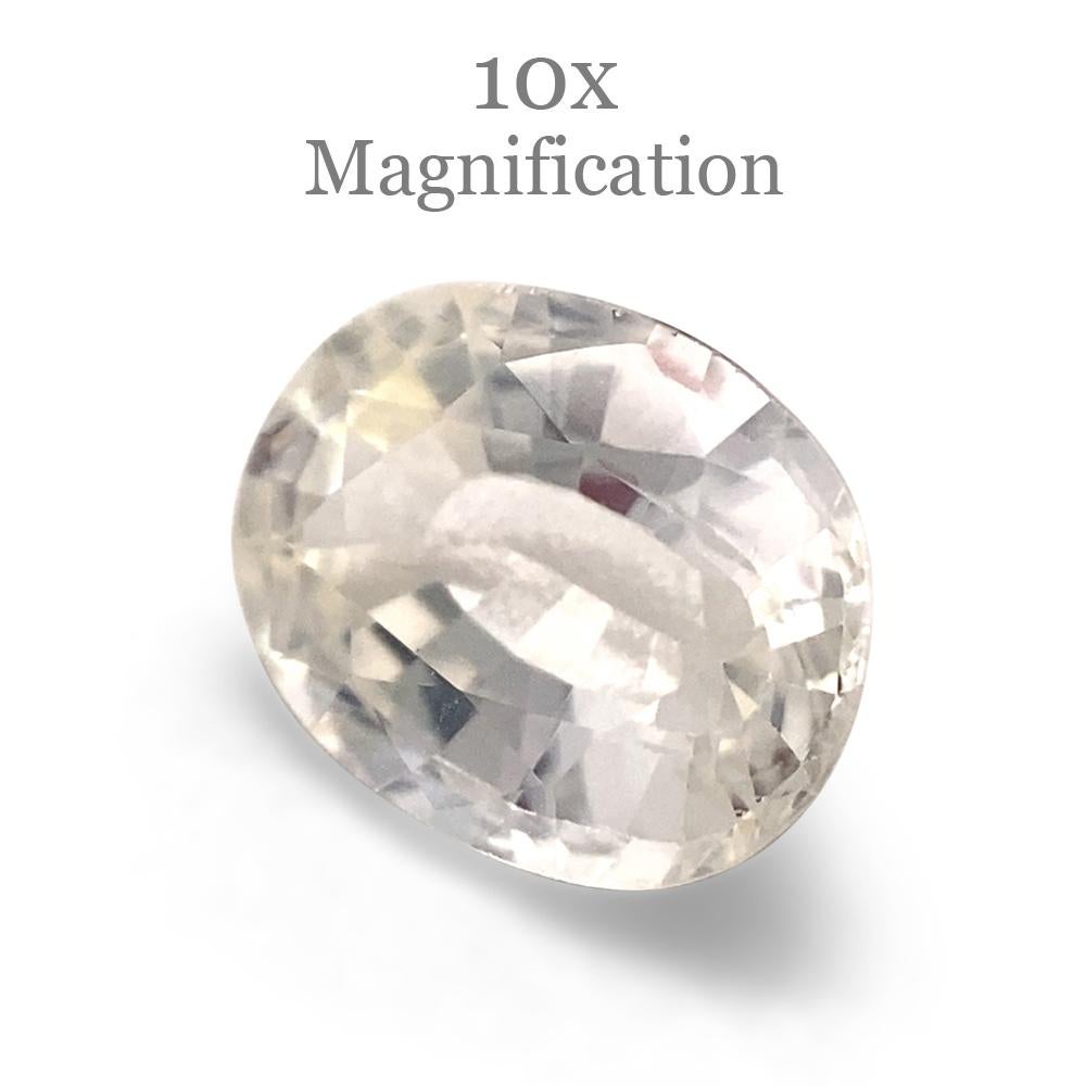 1.07ct Oval White Sapphire from Sri Lanka Unheated In New Condition For Sale In Toronto, Ontario