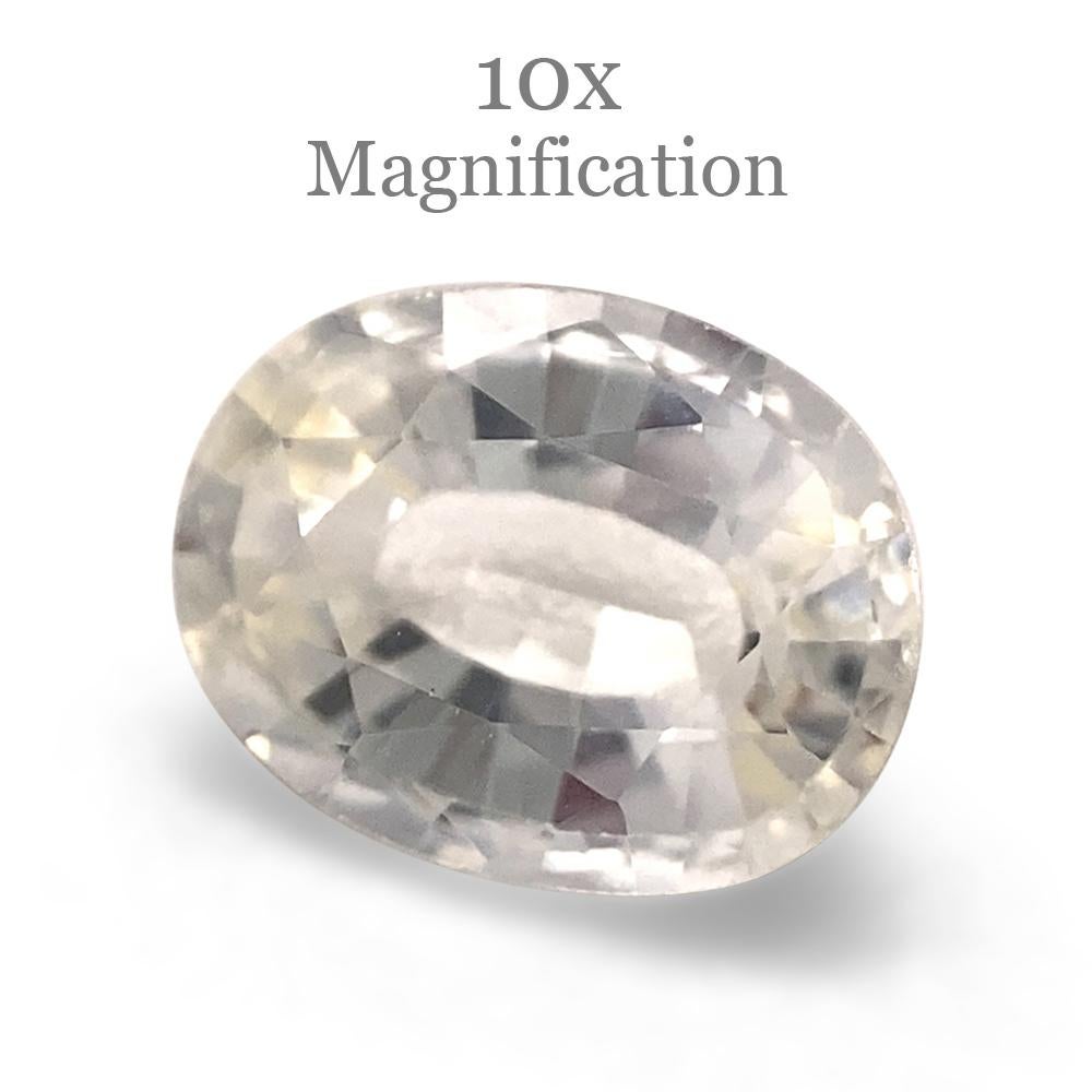 1.07ct Oval White Sapphire from Sri Lanka Unheated For Sale 2
