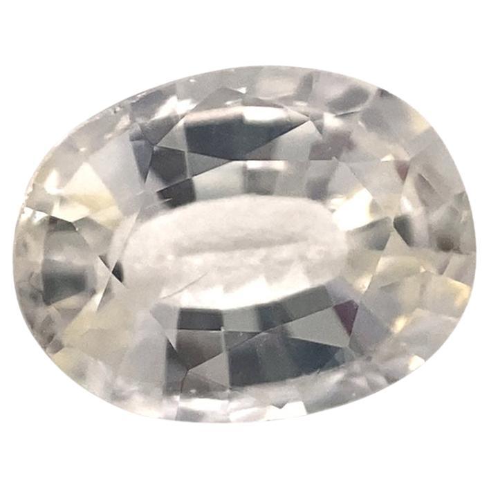 1.07ct Oval White Sapphire from Sri Lanka Unheated For Sale