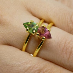 1.07ct Pair Pear Pink/Green Tourmaline