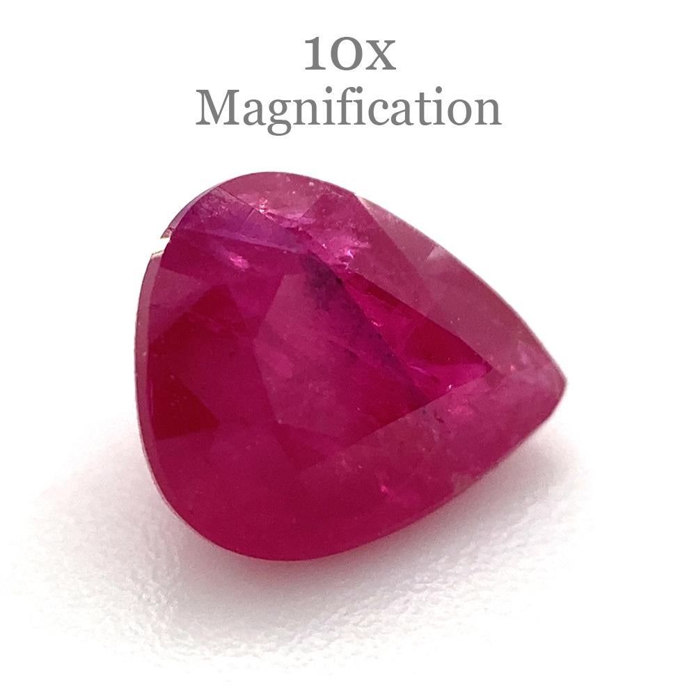 1.07ct Pear Red Ruby Unheated For Sale 7