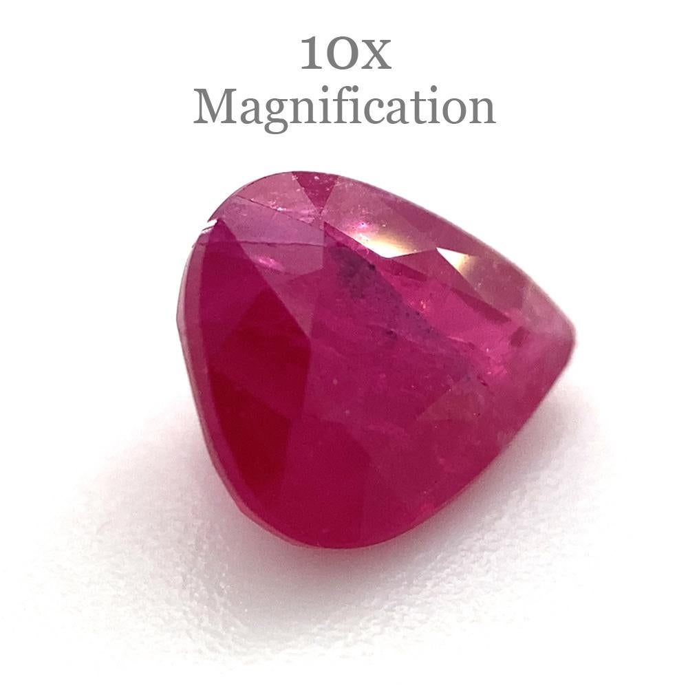 Women's or Men's 1.07ct Pear Red Ruby Unheated For Sale