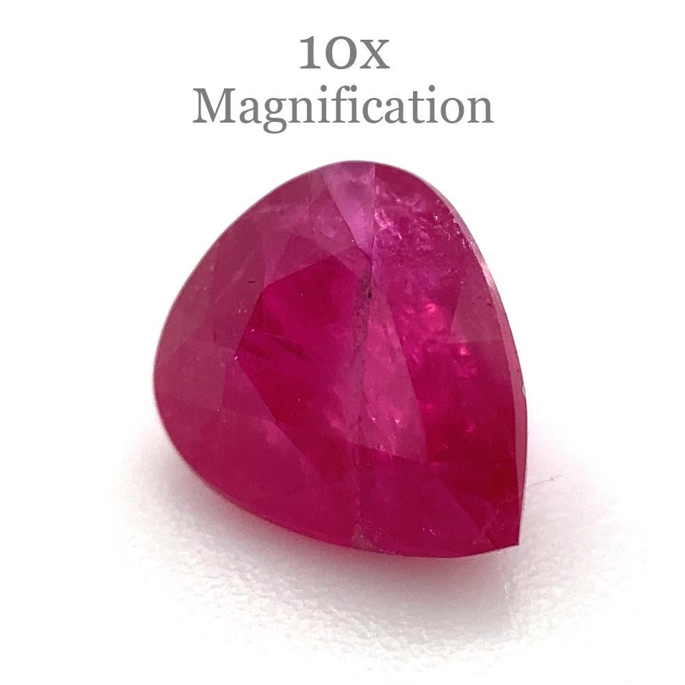 1.07ct Pear Red Ruby Unheated For Sale 1