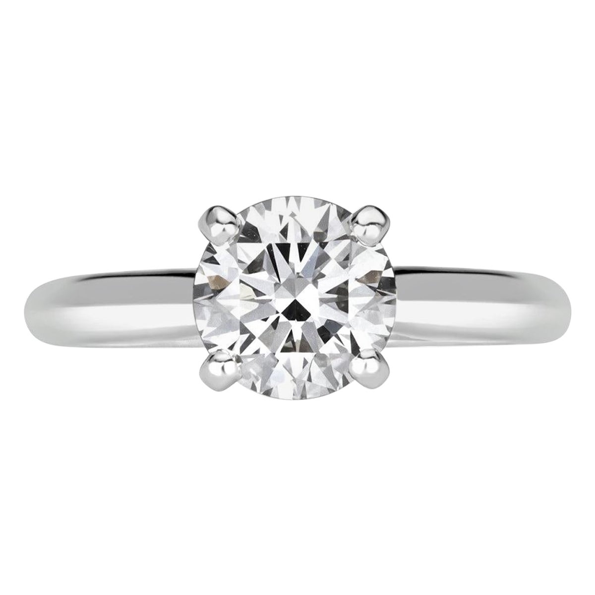 1.07ct Round Brilliant Cut Diamond Engagement Ring By Cartier en venta