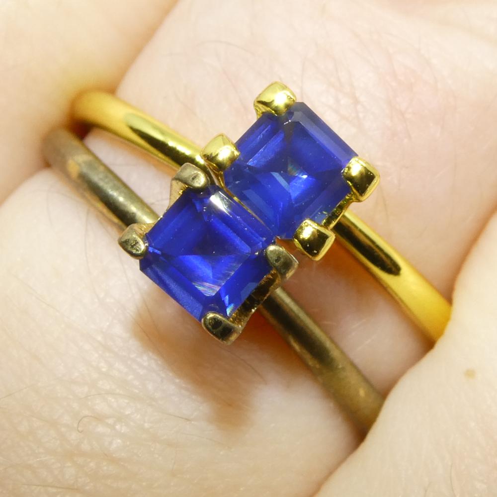 1.07ct Square/Octagonal Blue Sapphire from Myanmar/Burma Pair (2) For Sale 8