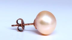 Boucles d'oreilles à clous vintage en perles baroques de 10,7 mm, or 14 carats 12380*