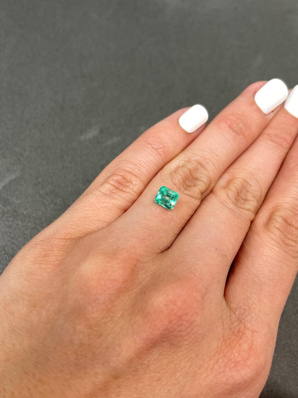 1,08 Karat 6x6 Asscher-Schliff kolumbianischen Smaragd - Unset Mai Birthstone für benutzerdefinierte im Angebot 2