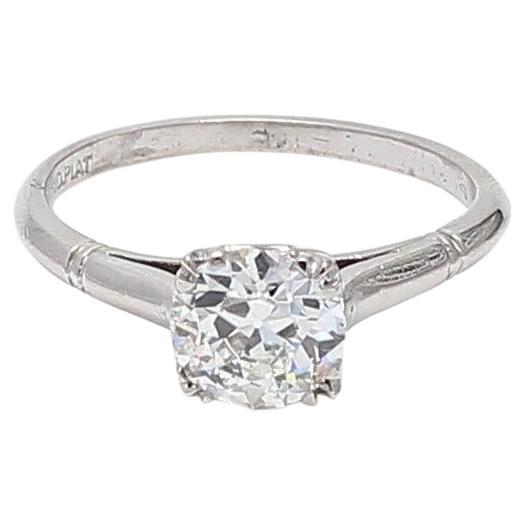 1.08 Carat Circular Brilliant Cut Shape I-VS1 Diamond Platinum Engagement Ring
