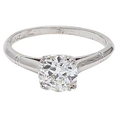 1.08 Carat Circular Brilliant Cut Shape I-VS1 Diamond Platinum Engagement Ring