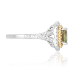 GIC Certified Alexandrite Color Change Natural Diamond Ring 18K Two Tone Gold