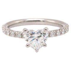 1.08 Carat Heart Shaped GIA - G VVS1 Certified Diamond in Platinum Ring