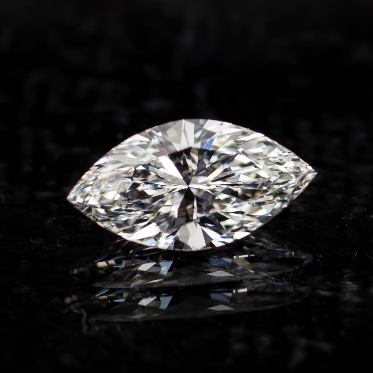Women's or Men's 1.08 Carat Loose F / VS2 Marquise Brilliant Cut Diamond GIA Certified For Sale