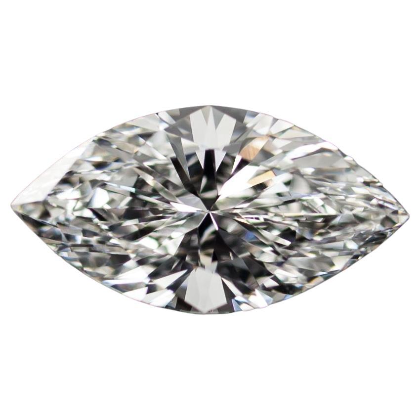 Diamant taille brillant marquise non serti de 1,08 carat F / VS2 certifié GIA en vente