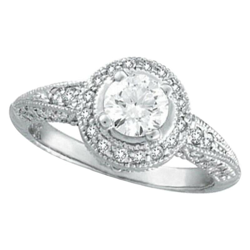 For Sale:  1.08 Carat Natural Diamond Engagement Ring G SI 14K White Gold