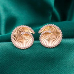 1.08 Carat Natural Diamond Spiral Sunburst Stud Earrings 18K Yellow Gold