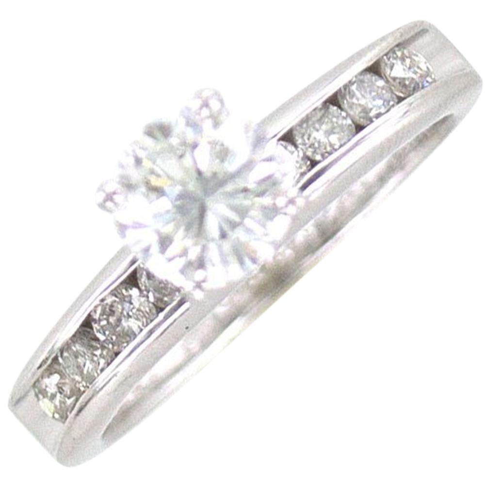 1.08 Carat Round Brilliant Diamond Platinum Engagement Ring GIA Certified