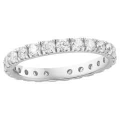 1.08 Carat Round Diamond Eternity Wedding Band IN 14K White Band