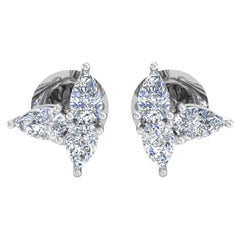 Orecchini di diamanti a forma di pera da 1,08 carati SI Clarity HI Color Oro bianco 14 carati