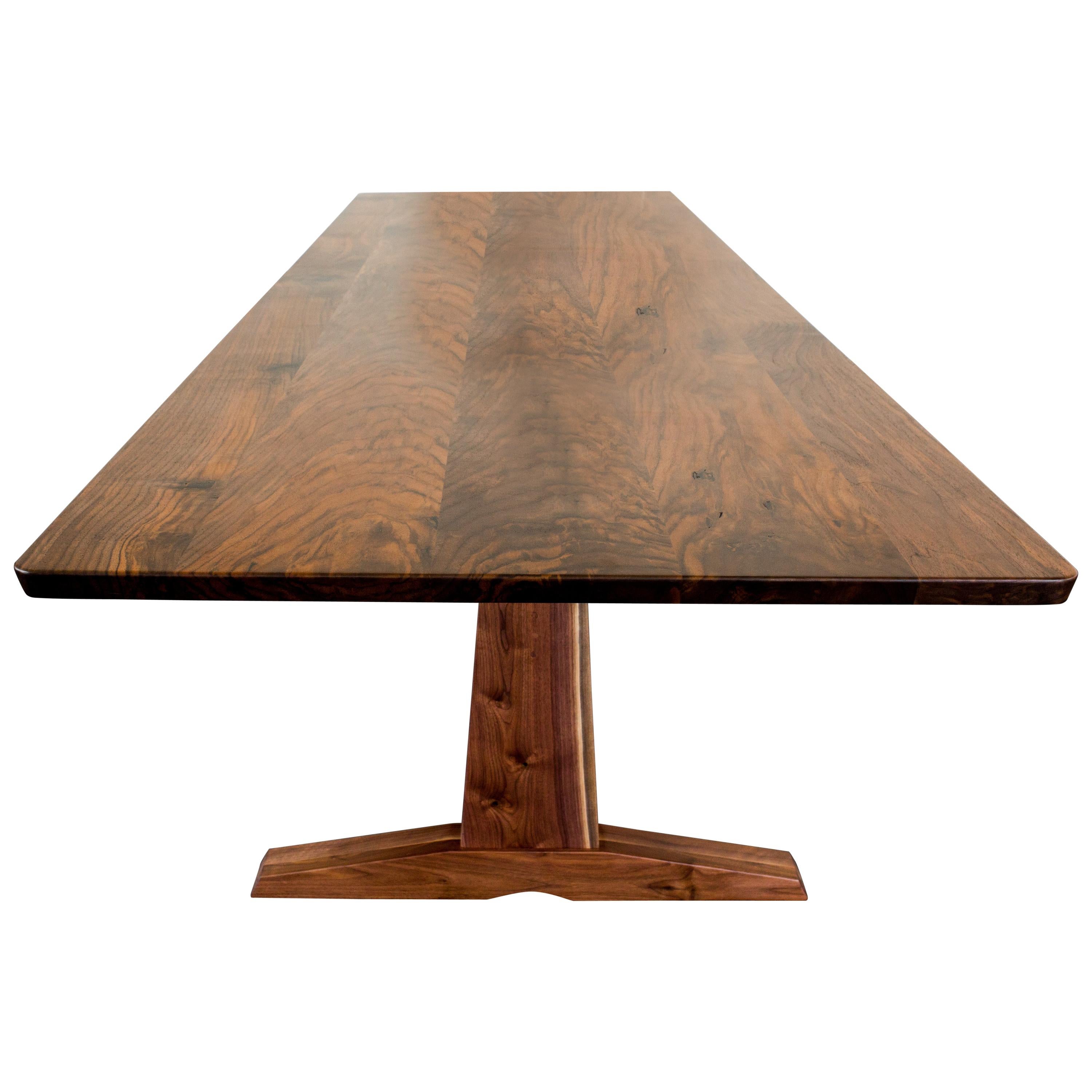 108" Columbia Trestle Table by Studio Moe in Oregon Walnut  For Sale
