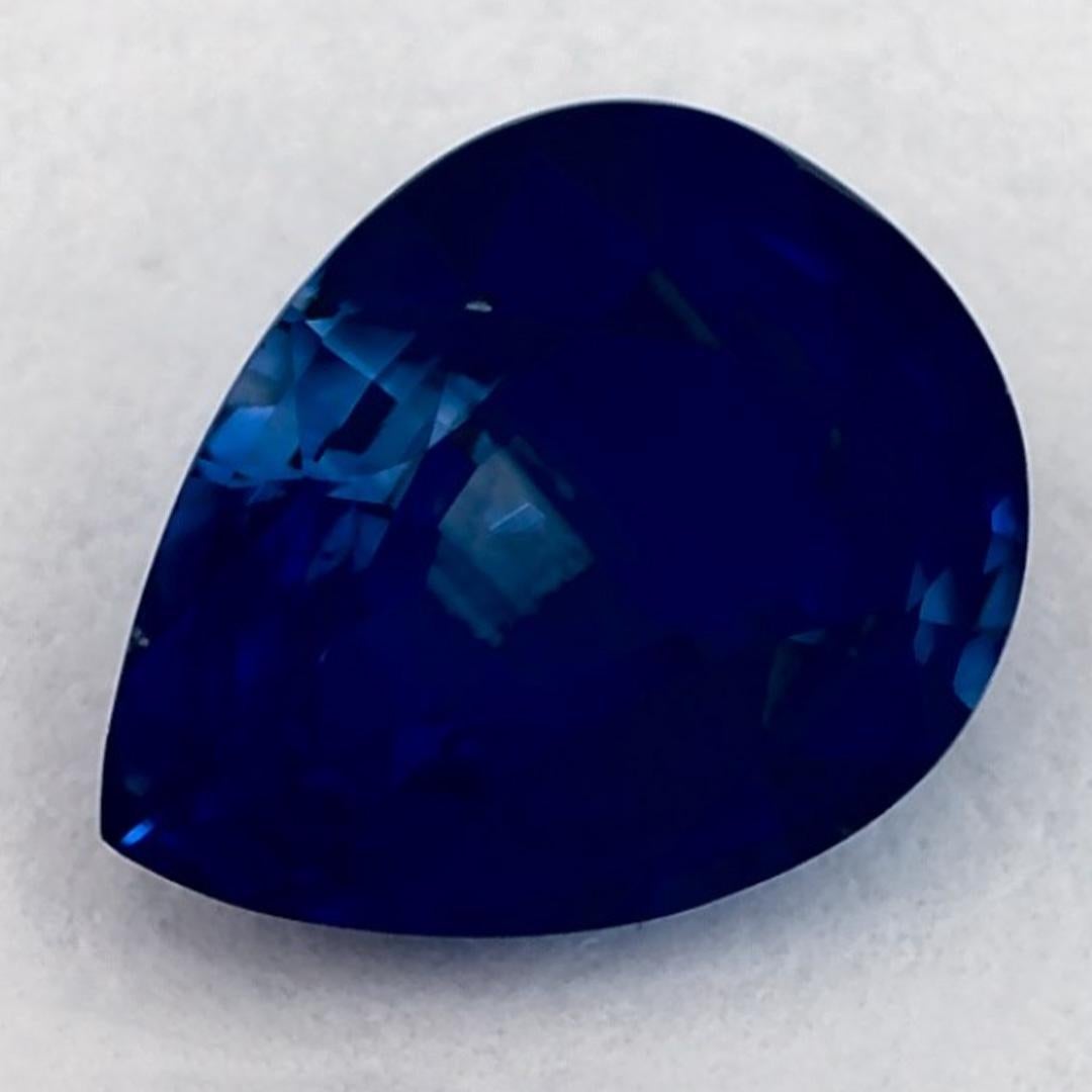 Taglio a goccia 1.08 carati di zaffiro blu a forma di pera sciolto in vendita