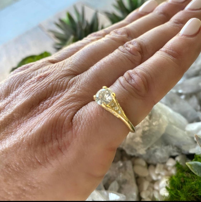 1.08-Ct. Diamond and Yellow Gold Engagement Ring For Sale at 1stDibs