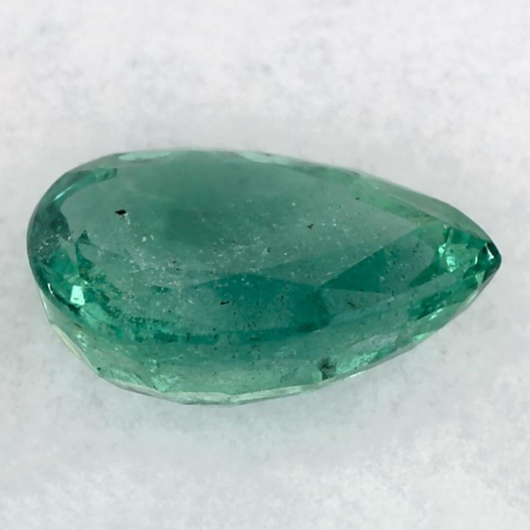 1.08 Ct Emerald Pear Loose Gemstone (pierre précieuse en vrac) Neuf - En vente à Fort Lee, NJ