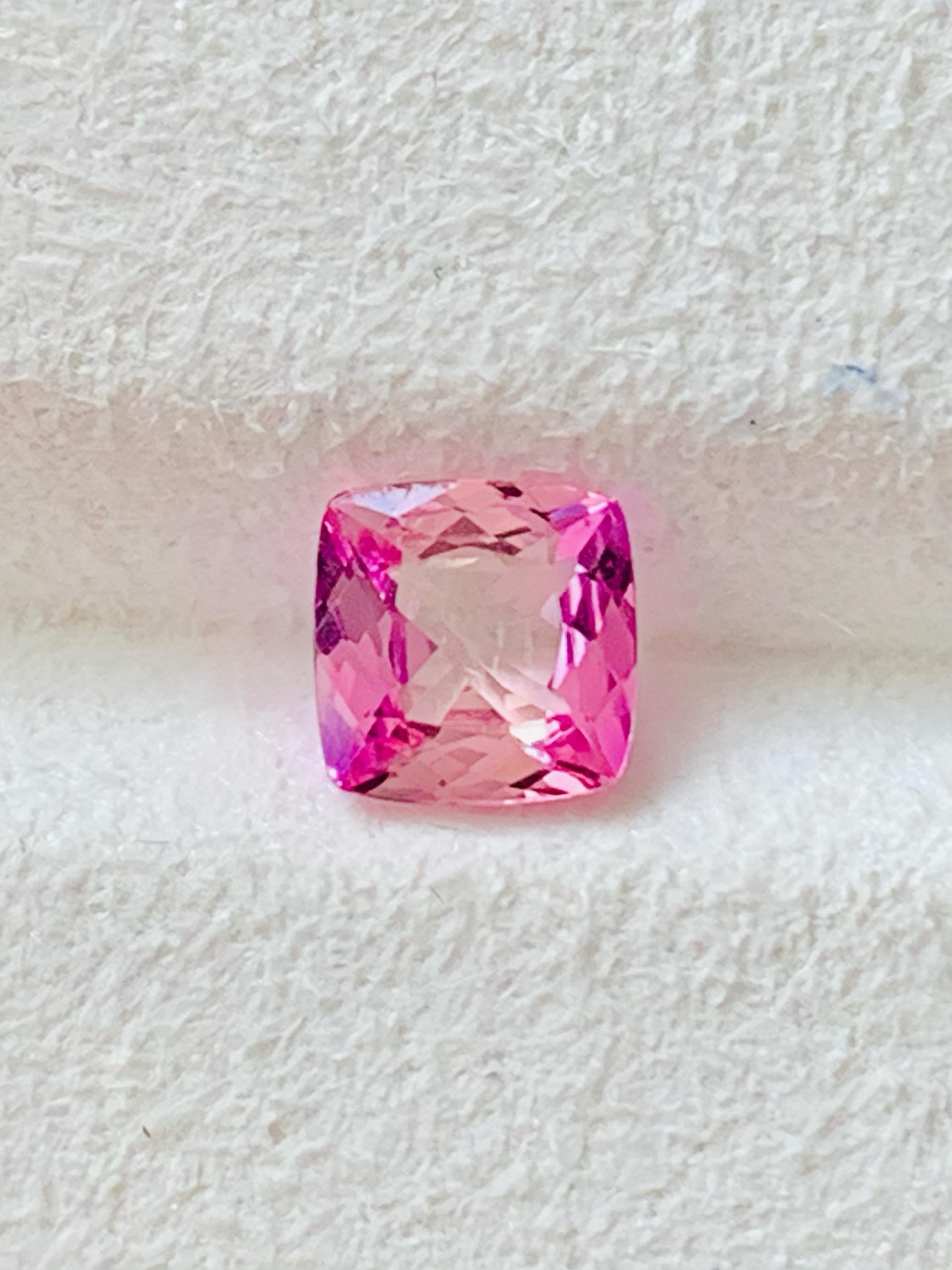 Cushion Cut 1.08 Ct GIA Certificate Natural Pink Tanzanite Unheated Zoisite Cushion shape For Sale