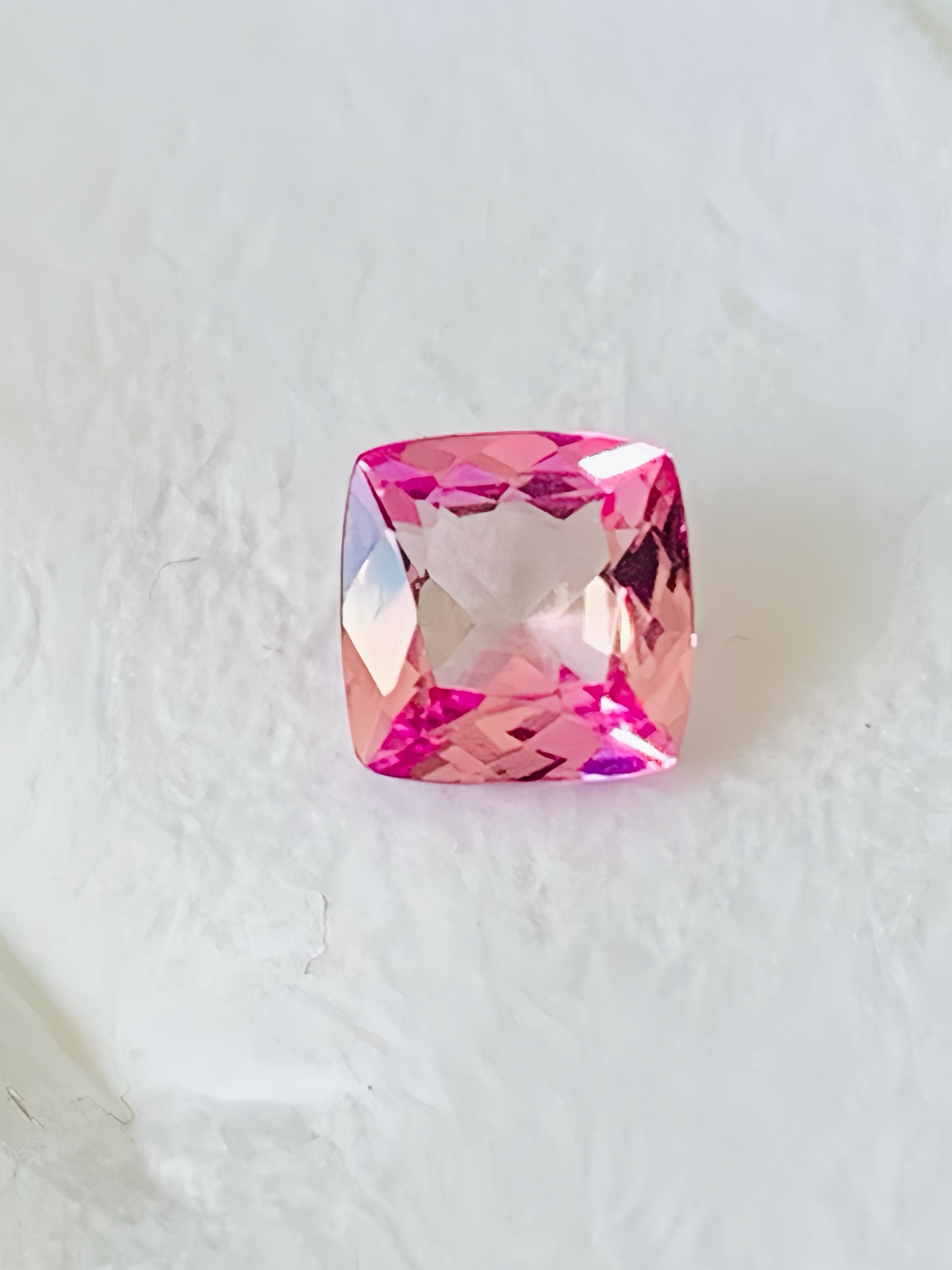 1.08 Ct GIA Certificate Natural Pink Tanzanite Unheated Zoisite Cushion shape For Sale 1