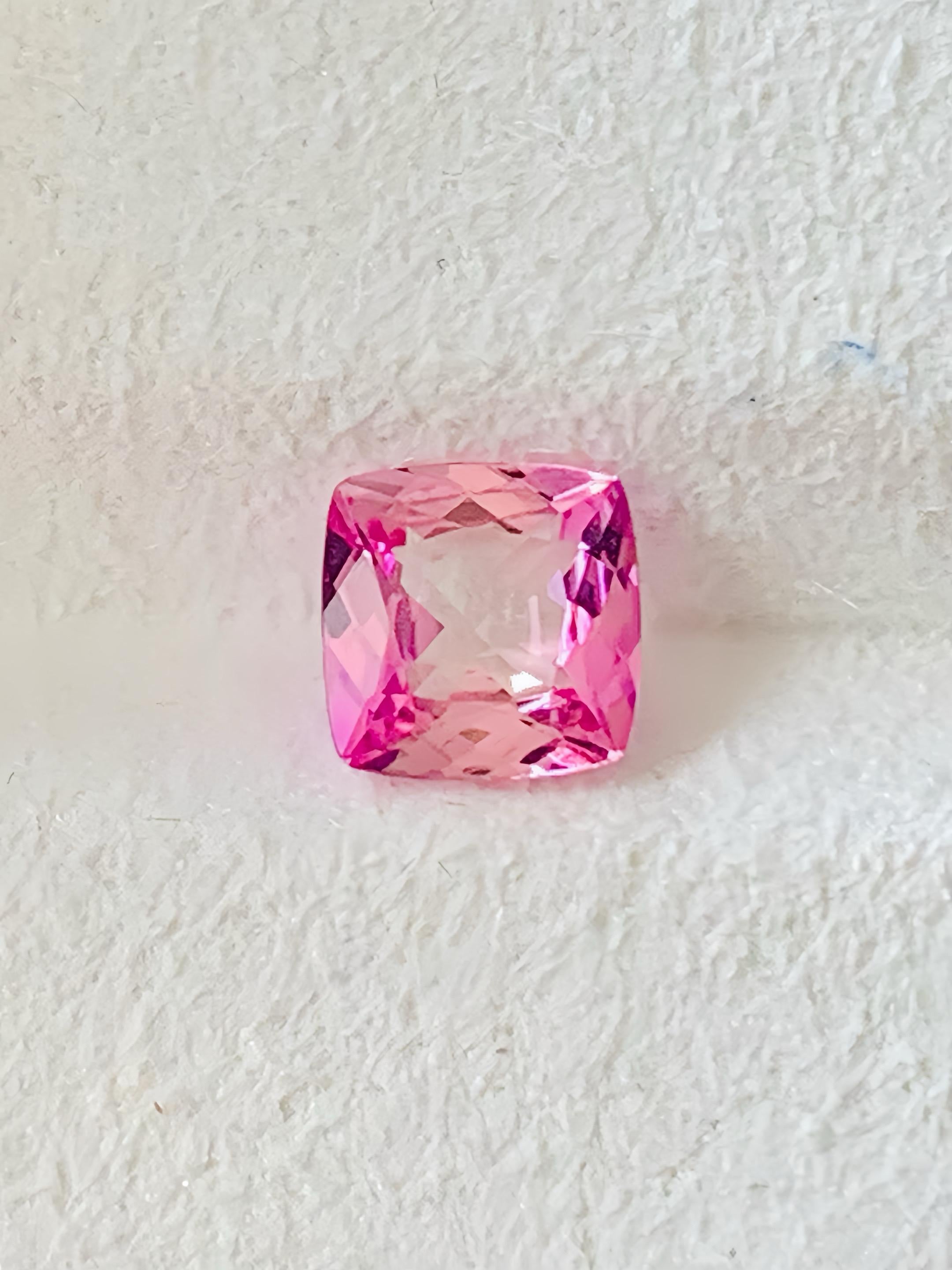 1.08 Ct GIA Certificate Natural Pink Tanzanite Unheated Zoisite Cushion shape For Sale 3