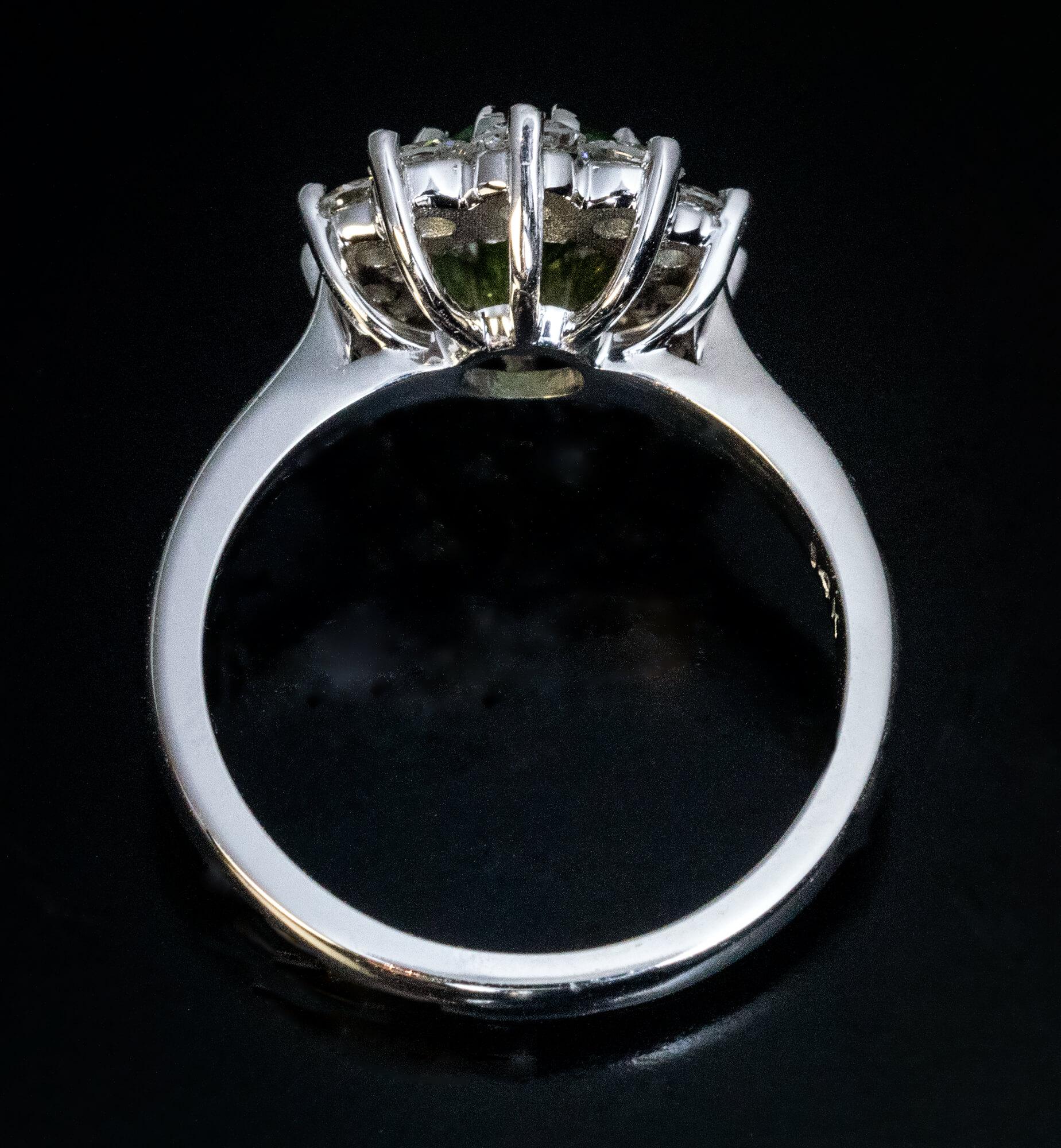 Women's 1.08 Ct Russian Demantoid Diamond Cluster Ring For Sale