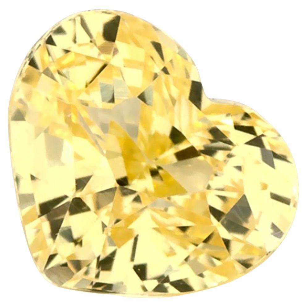 1.08 Ct Yellow Sapphire Heart Loose Gemstone