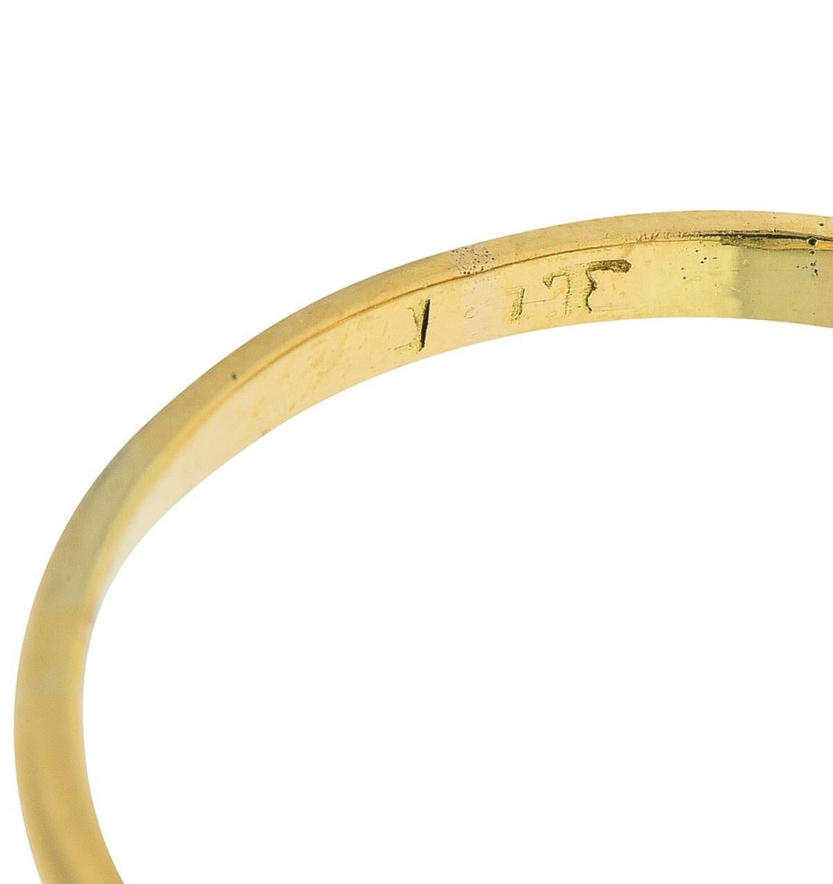1,08 Karat Smaragd Diamant 18 Karat Gelbgold Vintage Bypass-Ring im Angebot 2