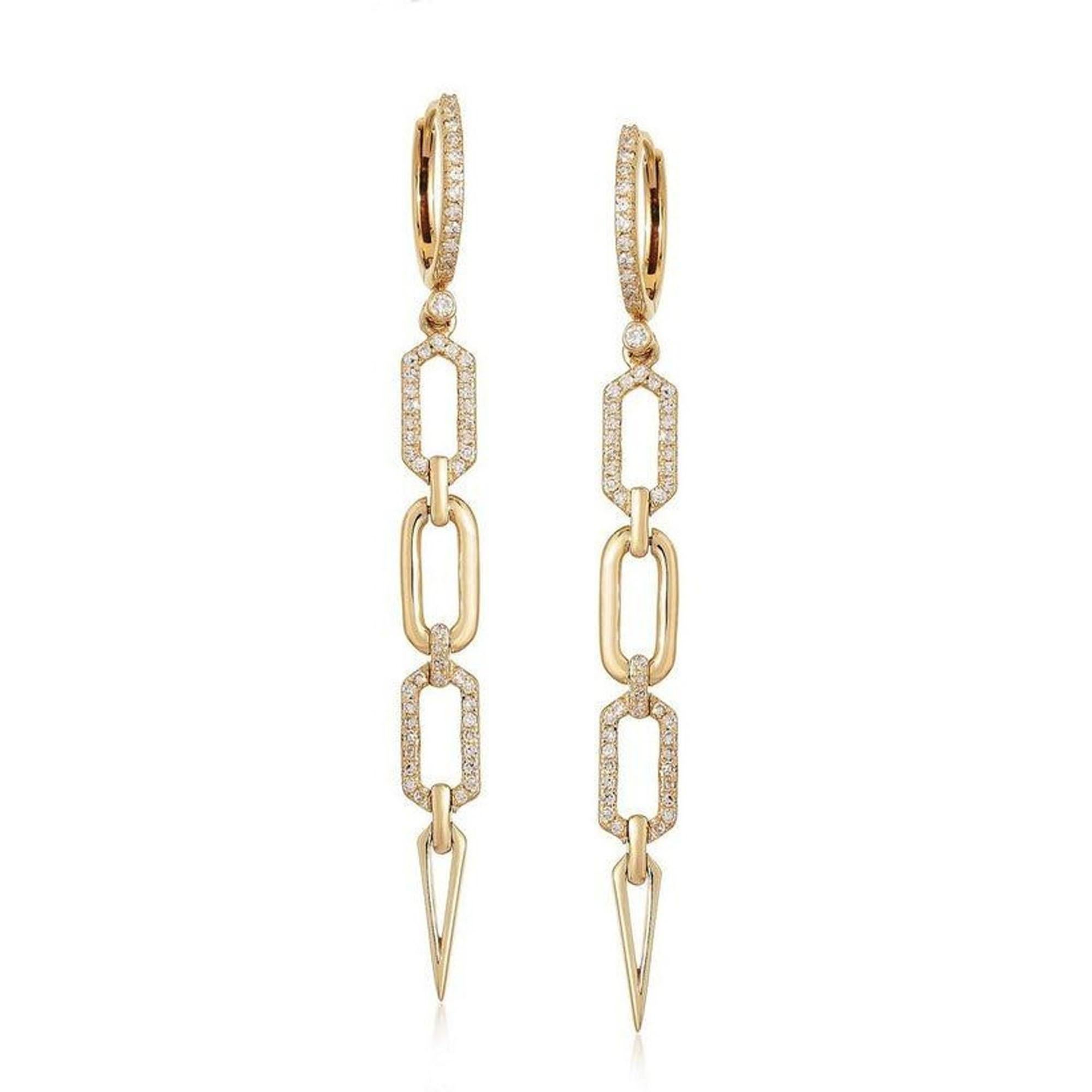 108 Diamond Mystic 14K (or 18k upon request) Yellow Gold Diamond Drop Earrings