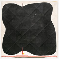 "Exhala", Abstracto, Pintura figurativa, Negro, Rojo, Gris