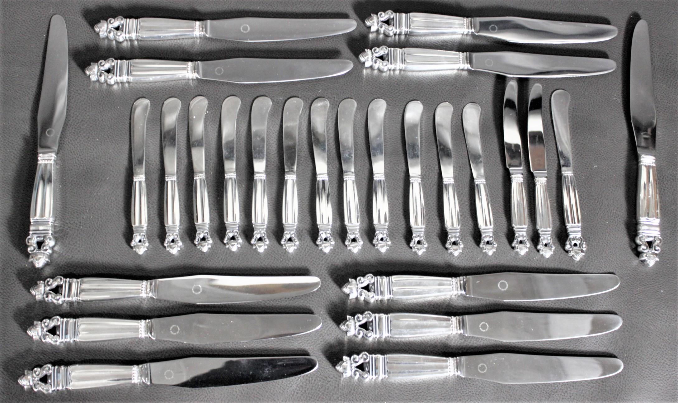 108 Piece Georg Jensen 'Acorn' Sterling Silver Flatware Set with Many Extras 3
